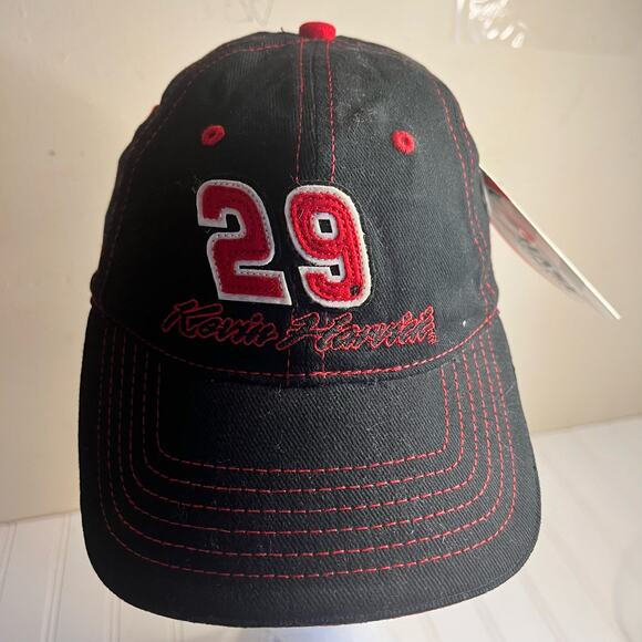 Kevin Harvick NASCAR No 29 Black Red Goodwrench RCR Racing Ballcap Adjustable - Picture 1 of 12